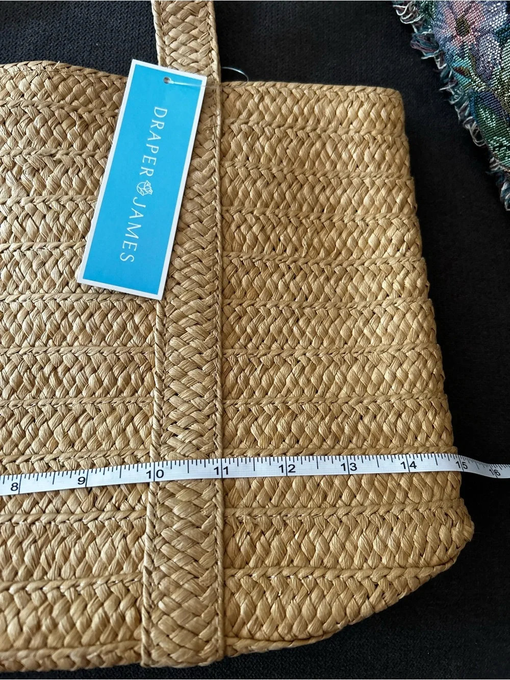 Draper James Everyday Straw Tote Bag Tan Summer Beach NWT